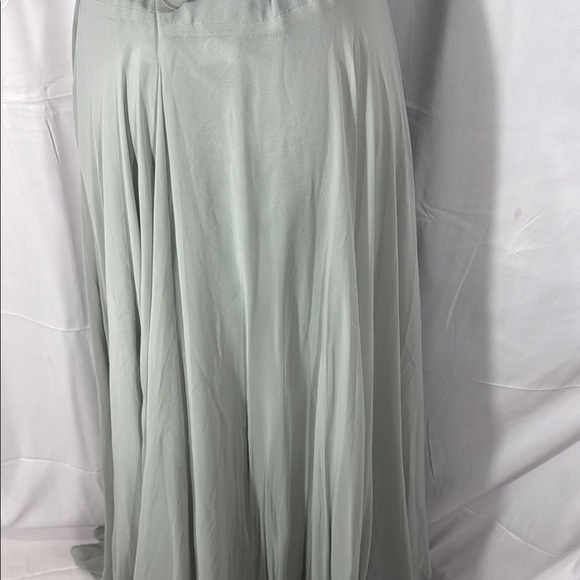 Jenny Yoo Annabelle Sea Glass Convertible Flutter Sleeve Chiffon Maxi Dress Sz14 - Picture 11 of 12